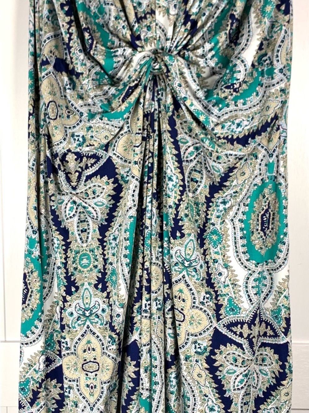 Soft Surroundings Maxi Dress 3X Paisley Twist Front Boho Resort